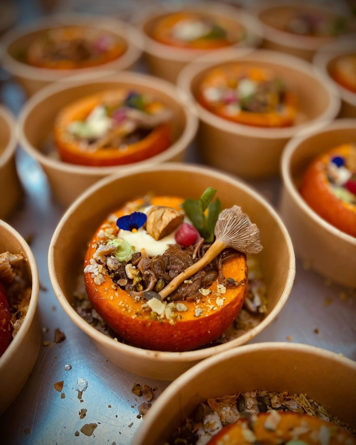 Potimarrons farcis en portions individuelles